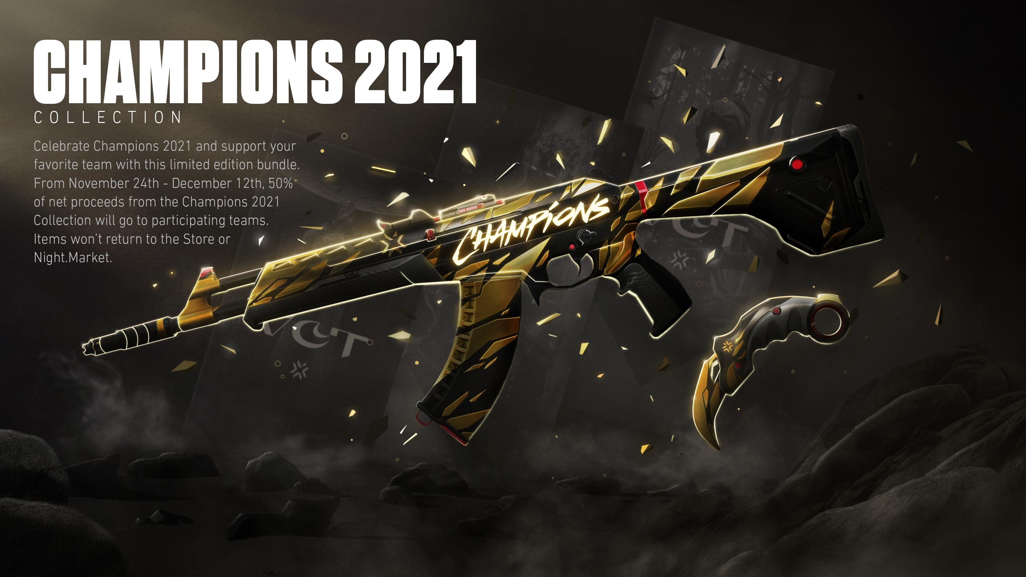 Un bundle spécial avec des skins aux couleurs du Valorant Champions 2021